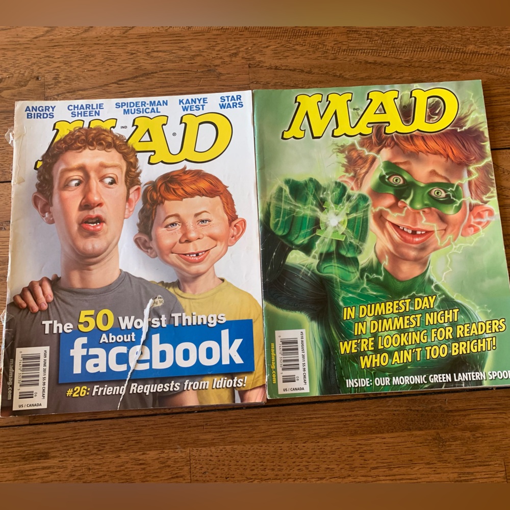 Lot of 2 Mad Magazines No. 509 - Jun, 2011, No. 511 - August, 2011